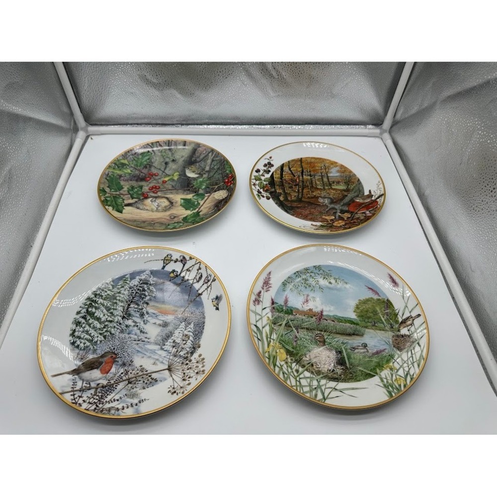 Franklin Porcelain Peter Barrett Limited Edition Plates Set of 4 Nature‎ Birds